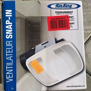 Air King BFQ90 Snap-In Exhaust Fan 90 CFM 3.0 Sones White Ceiling Bathroom